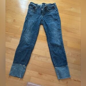 Pilcro and the Letterpress Distressed Blue Cuffed Jeans